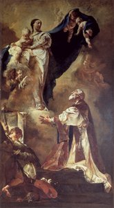 La Virgen y el Niño Apareciendo a San Felipe Neri, 1725-26 de Giovanni Battista Piazzetta